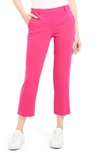 Theory Admiral Crepe Tailored Cropped Trousers In Magenta