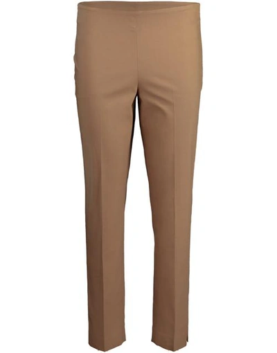 Brunello Cucinelli Bead-embellished Cotton-blend Twill Straight-leg Pants In Camel