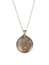 ALEXIS BITTAR 10K Goldplated, Lucite & Crystal-Studded Large Disc Pendant Necklace