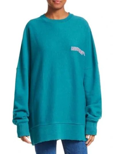 Calvin Klein Oversized Drop Shoulder Sweatshirt In Arcadia
