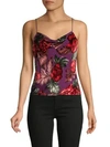 ALICE AND OLIVIA DRAPED FLORAL CAMISOLE,0400011859001