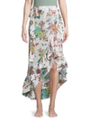 PILYQ FLORAL-PRINT ASYMMETRIC SKIRT,0400011928755