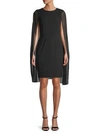 Calvin Klein Plus Size Cape Sheath Dress In Black