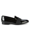 Roberto Cavalli Firenze Patent Leather Smoking Slippers In Black