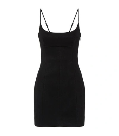 Alexander Wang Chain-trimmed Gathered Stretch-jersey Mini Dress In Black