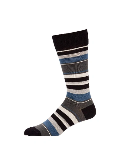 Paul Smith Men's Ravioli Striped Socks In Black