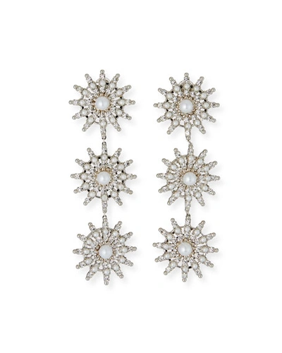 Auden Pearly Crystal-spike Linear Clip Earrings