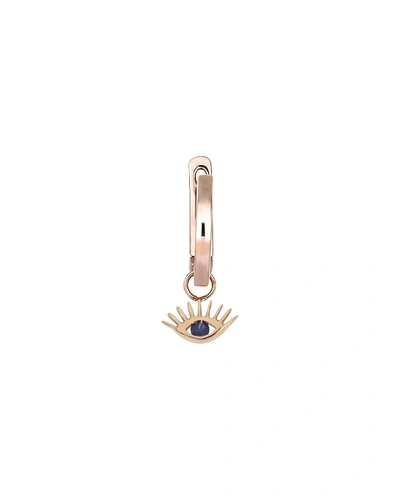 Kismet By Milka 14k Rose Gold Sapphire Evil Eye Hoop Earring (single)