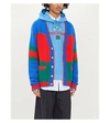 GUCCI COLOUR-BLOCKED OVERSIZED WOOL CARDIGAN