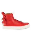 BUSCEMI PEBBLED-LEATHER PLATFORM HIGH-TOP SNEAKERS,0400010561176