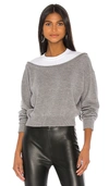 ALEXANDER WANG T PEELAWAY BI LAYER CROPPED PULLOVER,TBYA-WK131