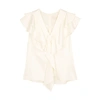 PETER PILOTTO WHITE RUFFLED SATIN TOP,3155631