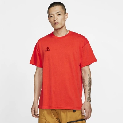 Nike Acg Logo T-shirt In Habanero Red