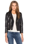 Ganni Passion Leather Biker Jacket In Black