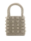 Shrimps Beaded Tote Bag In Silber