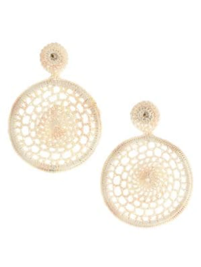 All Things Mochi Dreamy Crochet Earrings In Beige