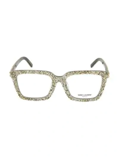 Saint Laurent 52mm Square Optical Glasses In Grey