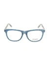 Saint Laurent 53mm Square Core Optical Glasses In Blue