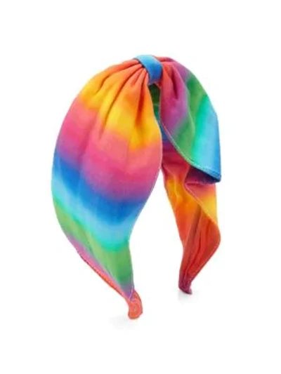 All Things Mochi Bana Rainbow Headband In Blue Multi
