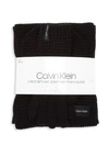 Calvin Klein 3-piece Waffle Knit Hat, Scarf & Touch Gloves Set In Black