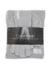 Calvin Klein 3-piece Waffle Knit Hat, Scarf & Touch Gloves Set In Heathered Grey