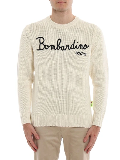 Mc2 Saint Barth Bombardino Ski Club Blended Cashmere Sweater In White
