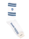 Alexander Mcqueen Stripe Skull Socks In White