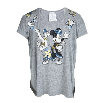 Pre-owned Monnalisa Ny & Lon Grey Daisy Duck And Minnie Mouse Printed T-shirt 10 Yrs