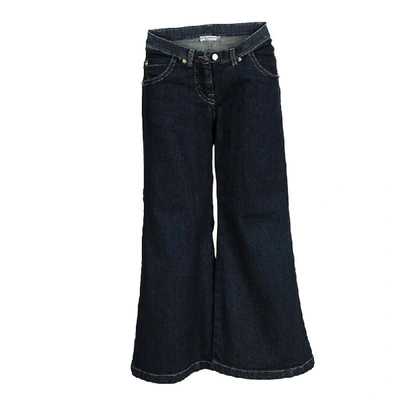Pre-owned Ermanno Scervino Junior Indigo Dark Wash Denim Flared Jeans 8 Yrs In Blue