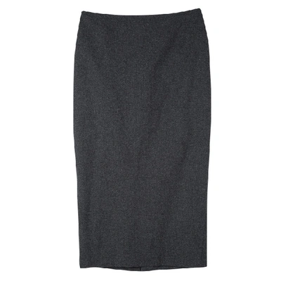 Pre-owned Ermanno Scervino Grey Wool Midi Pencil Skirt M