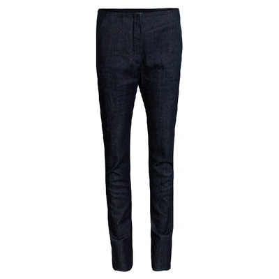 Pre-owned Balenciaga Indigo Dark Wash Denim High Waist Straight Fit Pants M In Blue