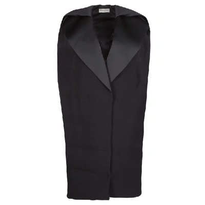 Pre-owned Balenciaga Black Gilet Zip Front Sleeveless Long Jacket S