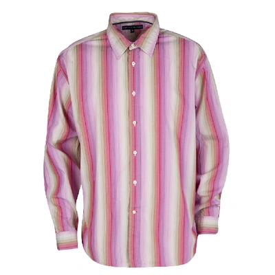 Pre-owned Tommy Hilfiger Multicolor Striped Cotton Long Sleeve Button Front Shirt Xl