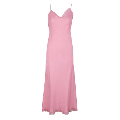 Pre-owned Emanuel Ungaro Pink Linen Sleeveless Maxi Dress S