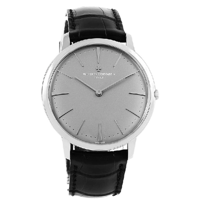 Pre-owned Vacheron Constantin Grey Platinum Patrimony Grand Taille Men's Wristwatch 40mm