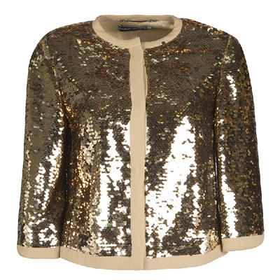 Pre-owned Dolce & Gabbana Gold Sequin Jacket S