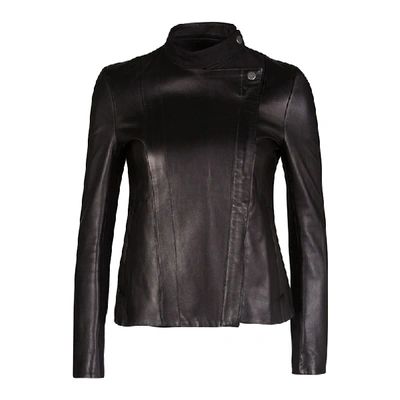 Pre-owned The Row Black Brilly Leather Zip Front Moto Jacket Xs