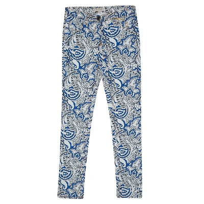 Pre-owned Etro White And Blue Paisley Printed Skinny Denim Jeans S