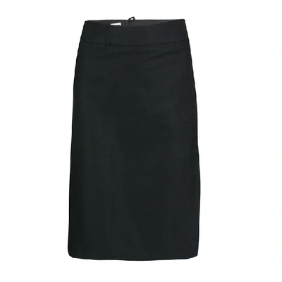 Pre-owned Armani Collezioni Black Slit Detail Pencil Skirt M