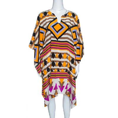 Pre-owned Issa Multicolor Printed Silk Kaftan Tunic ( Free Size )