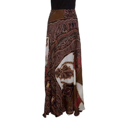 Pre-owned Etro Multicolor Paisley Printed Silk Maxi Skirt S