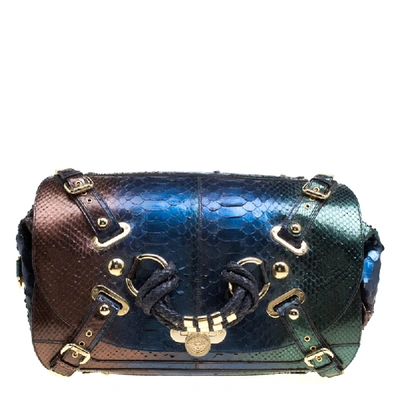 Pre-owned Versace Multicolor Ombre Python Canyon Bag