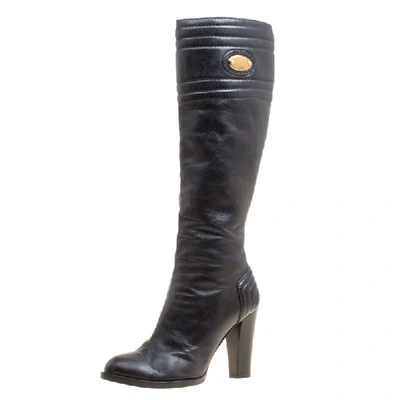 Pre-owned Chloé Black Leather Knee High Boots Size 39