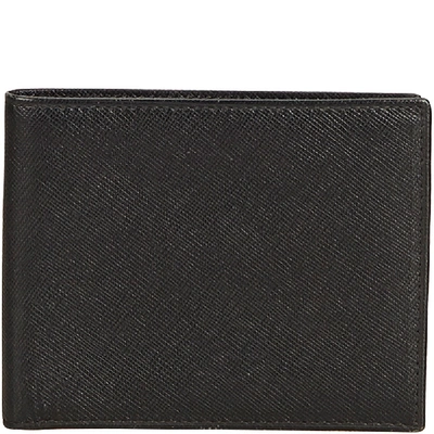 Pre-owned Prada Black Leather Small Wallet