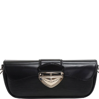 Pre-owned Louis Vuitton Noir Epi Leather Montaigne Clutch Bag In Black