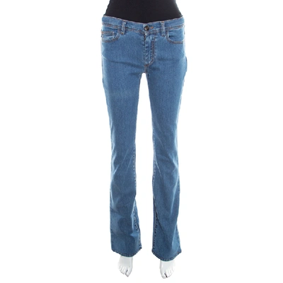 Pre-owned Fendi Indigo Denim Straight Regular Fit Jeans S In Blue