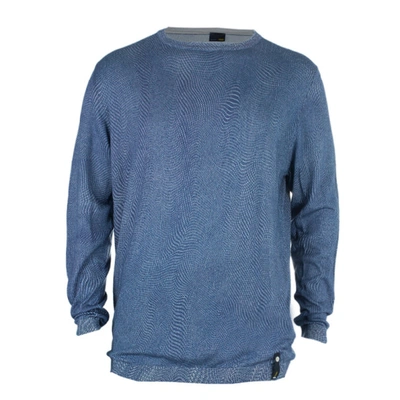 Pre-owned Fendi Indigo Scale Print Men's Sweater Xxl In Blue
