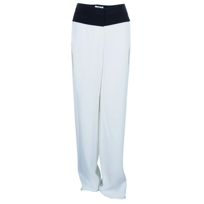 Pre-owned Prabal Gurung Wide Leg Tuxedo Pants M In White