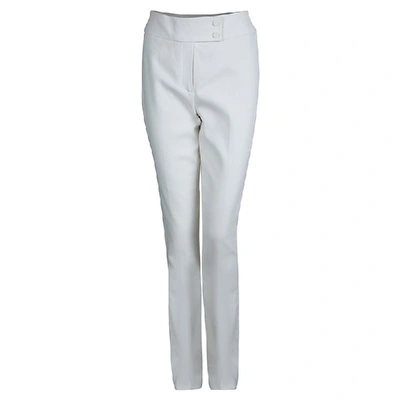 Pre-owned Jason Wu Off White Cotton Twill Straight Fit Trousers S
