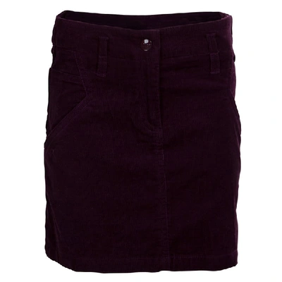 Pre-owned Dior Burgundy Corduroy Mini Skirt 8 Yrs